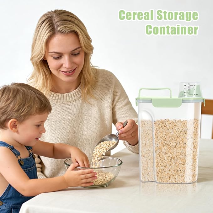 5 Lbs Pet Dog Food Storage Container for Travel Bird Seed Dispenser, 5 Lbs, Green