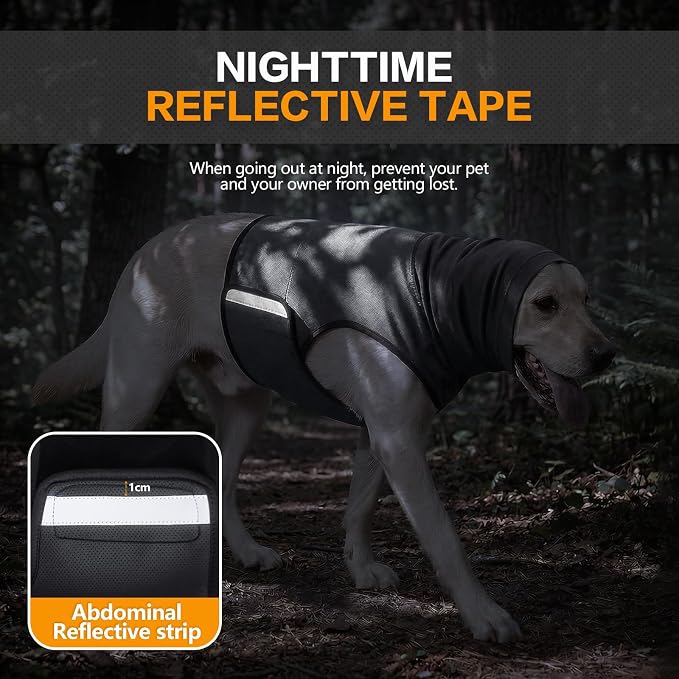 Dog Anxiety Vest,Pet Calming Hoodie Breathable Dog Anti-Anxiety Jacket for Thunder Fireworks and Separation,Grey M