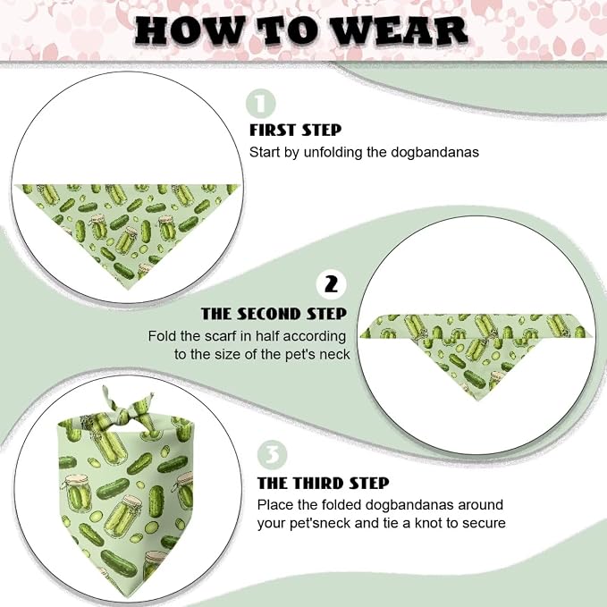 Forchrinse Cucumber Dog Bandana Pet Triangle Scarf Accessories Puppy Kerchief Polyester Dog Scarf Bib, One Size, Medium, Polyester, Cucumber