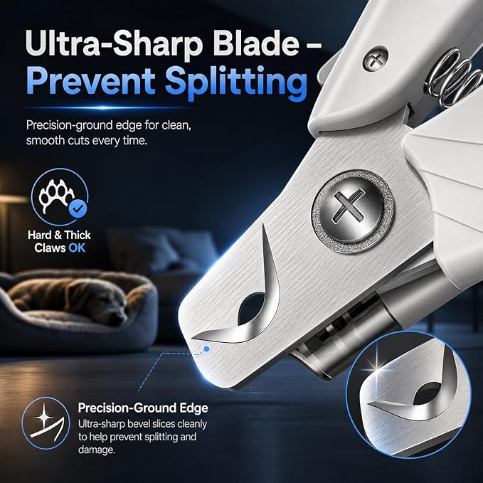 Professional Dog & Cat Nail Clippers with LED Light & Safety Guard