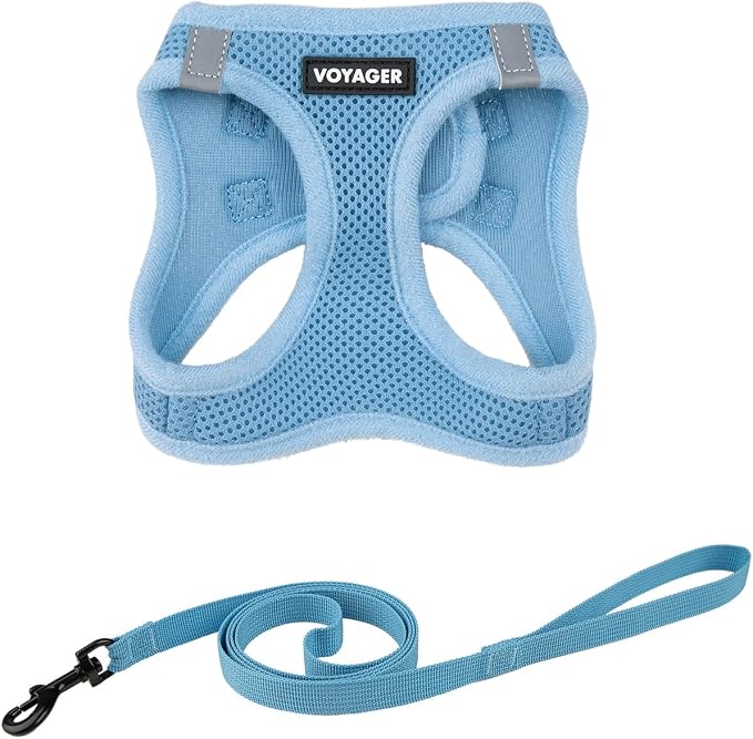 Voyager Step-in Pet Harness - All Weather Mesh, Adjustable Step in Harness for Cats and Dogs by Best Pet Supplies - 307S Baby Blue, XXXS