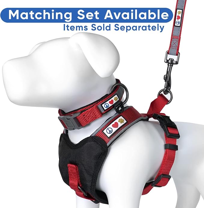 Pawtitas Reflective Padded Dog Harness for X-Small Dogs – Adjustable Puppy Step-in Vest | Fits Chest 14–18 in | No Pull Training Harness | XS | Red