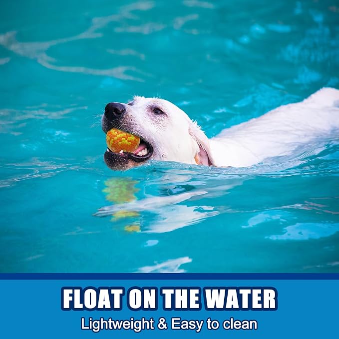 Mankoda Dog Balls, Indestructible Floating Tennis Balls, 2.5in, 4-Pack