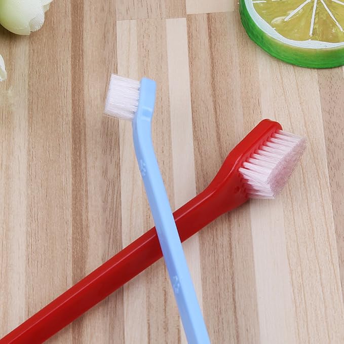 Double for Head Dog Toothbrush Long Handle Pet Toothbrush for Small Large Pet Supplies