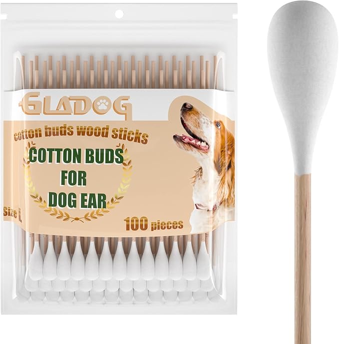 GLADOG 6 Inch Professional Large Cotton Buds, Wood Handle