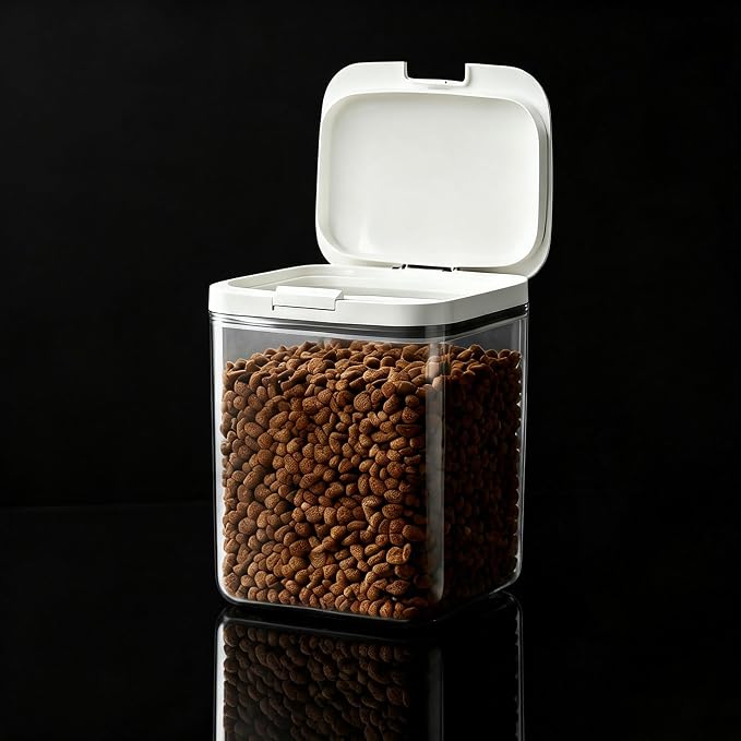 LivLab Mker Dog Food Storage Container 5 lbs Airtight Pet Food Storage Containers with, 6 lbs, White