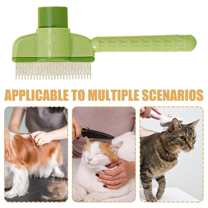 Pet Flea Comb for Cats & Dogs, Stainless Steel, Black