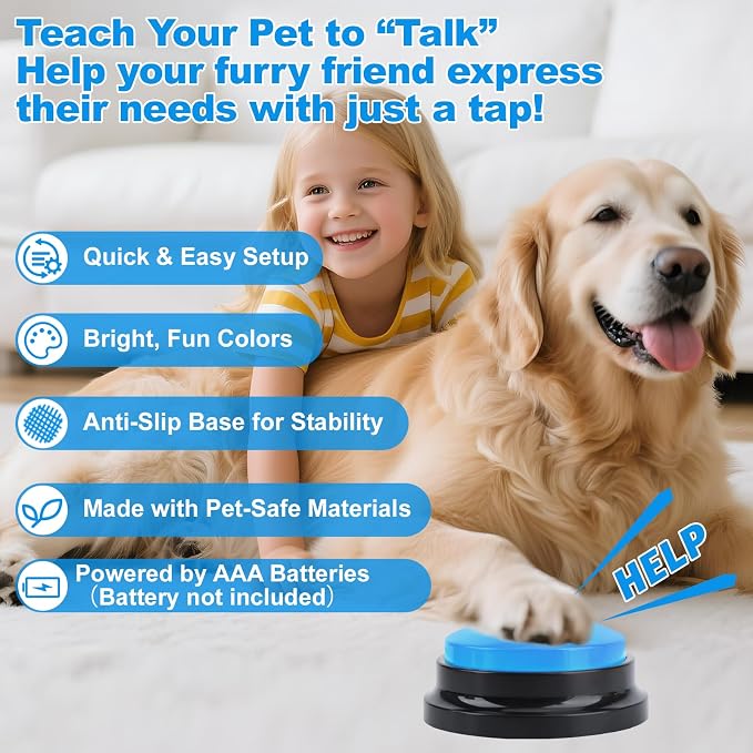 Dog Buttons for Communication, 14 Pack, 10 Color