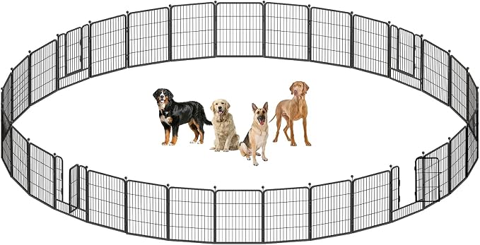 CAPHAUS Foldable Pet Playpen with Door - Multi-Size (24/32/40in)