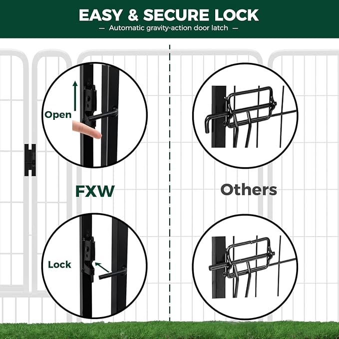 FXW Rollick Unleashed Dog Playpen, 50in, 16 Panels with Storage Bag, 2-Pack, Large, Black