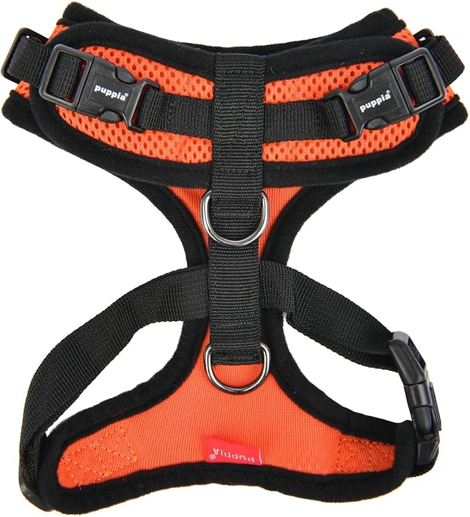 Puppia RiteFit Dog Harness Mesh Over-the-Head All Season No Pull No Choke Walking Training Adjustable Neck & Chest for Small & Medium Dog - Orange - Extra Large