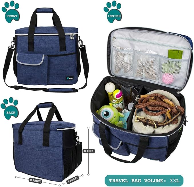 PetAmi Dog and Cat Travel Bag, Navy, Large
