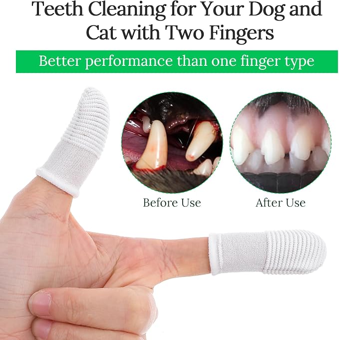 Sibba Dog Toothbrush Finger Toothbrush 30 PCS Pet Dental Care Kit Soft Nylon Finger Brush 360° Dog Tooth Brushing Kit for Dogs Teeth Cleaning White Washable Comfortable Dental Care Pet Toothbrushes
