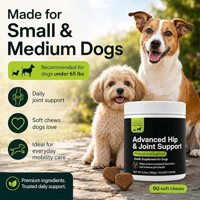 Dog Hip & Joint Supplement Soft Chews, Glucosamine MSM for Dogs 90 Count