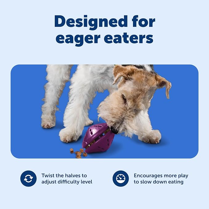 PetSafe Busy Buddy Twist 'n Treat Dispensing Dog Toy, Medium | Twist Halves Apart for Quick Treats or Closer for a Challenge, Patented Treat Meter, Top-Rack Dishwasher Safe