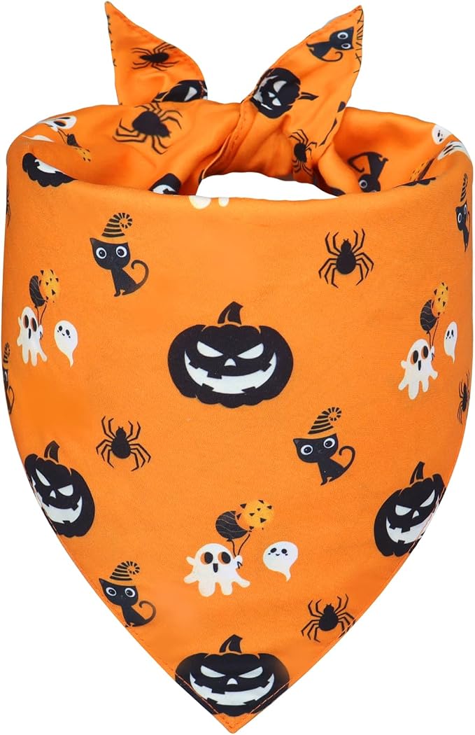 Halloween Dog Bandana for Small Dogs, Small, Orange