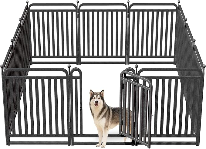 Dog Playpen Outdoor, 32in, 12 Panels, Heavy Duty, Rust Resistant