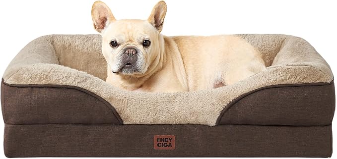 EHEYCIGA Orthopedic Memory Foam Dog Bed - Medium 30x20in, Brown