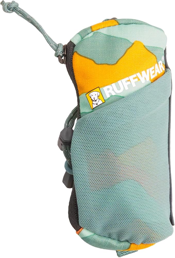 Ruffwear, Stash Bag Mini Dog Poop Bag Holder, Compact Leash Pouch with 2-Strap Attachment, Zip Pocket Fits Standard Roll, Side Slot, Grippy Starter Pad, Cinch Poop Loop, Mesh Pocket, Spring Mountains