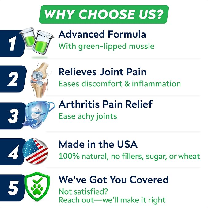 STRELLALAB Senior Advanced Glucosamine Joint Supplement for Dogs - Green Lipped Mussel & Collagen - Large Breeds - Hip & Joint Health - Bacon Flavor - 180 Chews