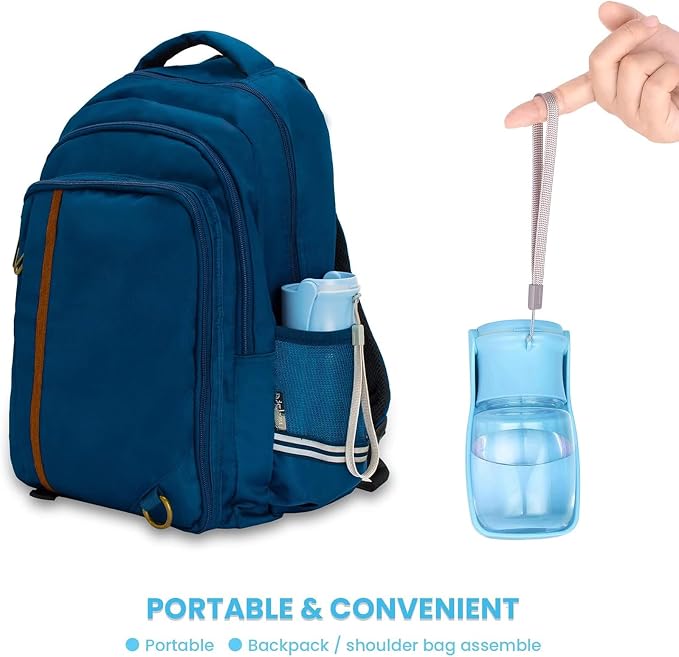 Portable Dog Water Bottle, Foldable, 12oz, SkyBlue