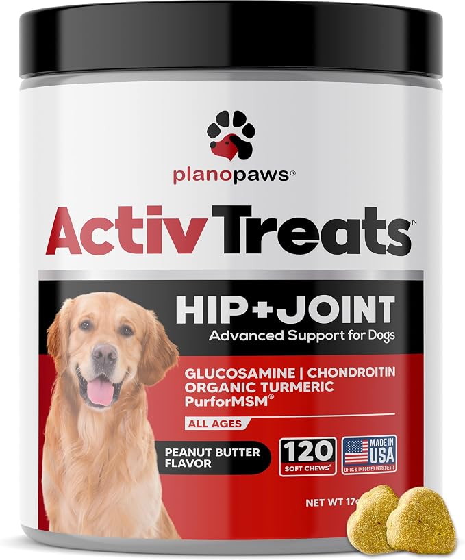 Glucosamine for Dogs Hip and Joint Supplement - Arthritis Support 120 Chews