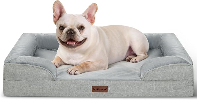aodisman Orthopedic Memory Foam Dog Bed - Medium, Light Grey