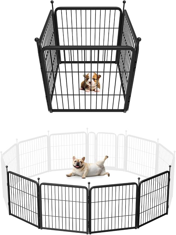 FXW Rollick Unleashed Dog Playpen, 24in, 4 Panels, Small/Puppy, Black