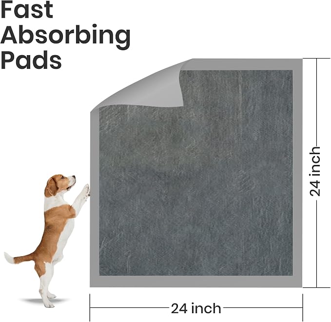 FPN Charcoal Puppy Pads for Dogs 40 Count 24x24 Inch | Disposable Pee Pads for Dogs & Puppies | Dog Training Pads, Large Pet Training Pads for Potty Training & Indoor Use