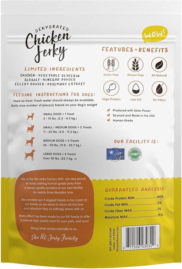 Pet Jerky Factory Whole Muscle Chicken Dog Jerky Treats - 5 oz