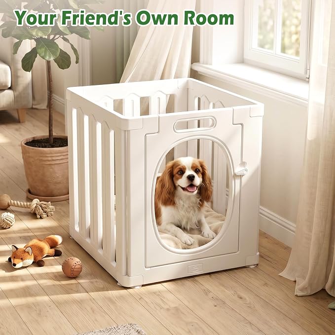 Acrylic Dog Playpen for Puppies,Small Dogs, Cats and Rabbits, 24 Inch Height, 4 Panels, White
