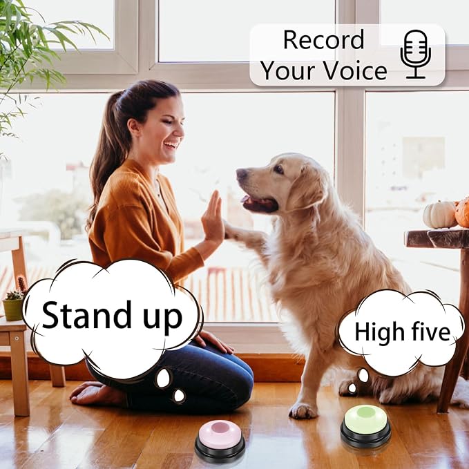 Dog Buttons for Communication Voice with Light, 4 Pcs