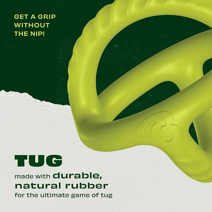 Benebone Natural Rubber Tug Interactive Dog Toy, Natural Rubber | Natural Rubber, Tough for Tug-of-War, Builds Bond, Grip Without the Nip, Dishwasher Safe, Long-Lasting