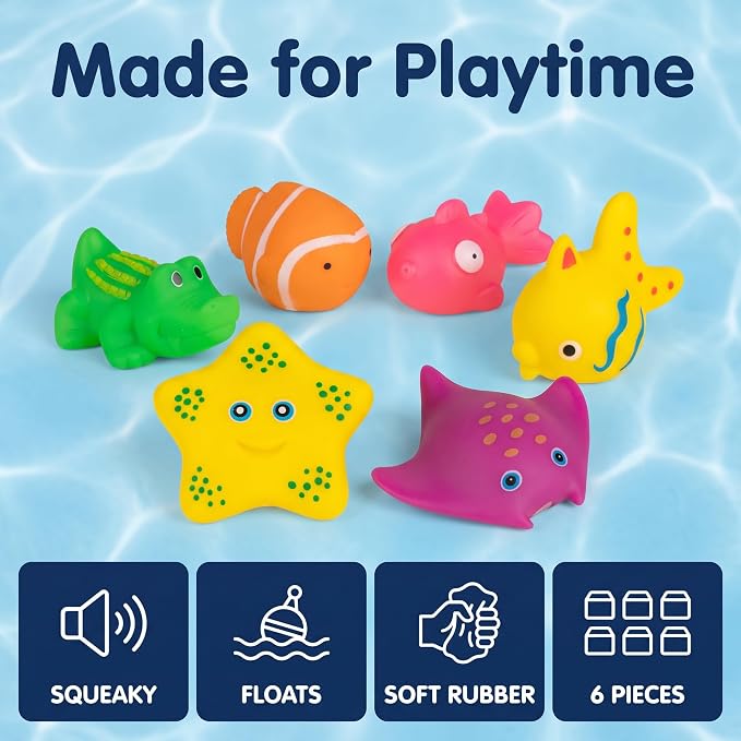6 Pcs Pool Cat Interactive Toy, Floating Water Toy, Cat Pool Toys, Pet Kitten Swimming Bathing Fish Toy,Bath,Sensory Toys, for Cats for Endless