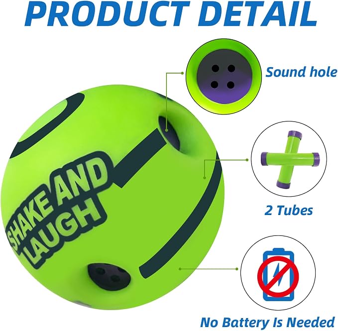 Dog Toys Ball, Interactive, XL, 5.51 in (14 cm) | Shaking with Gibbering Sound, For Training & Herding