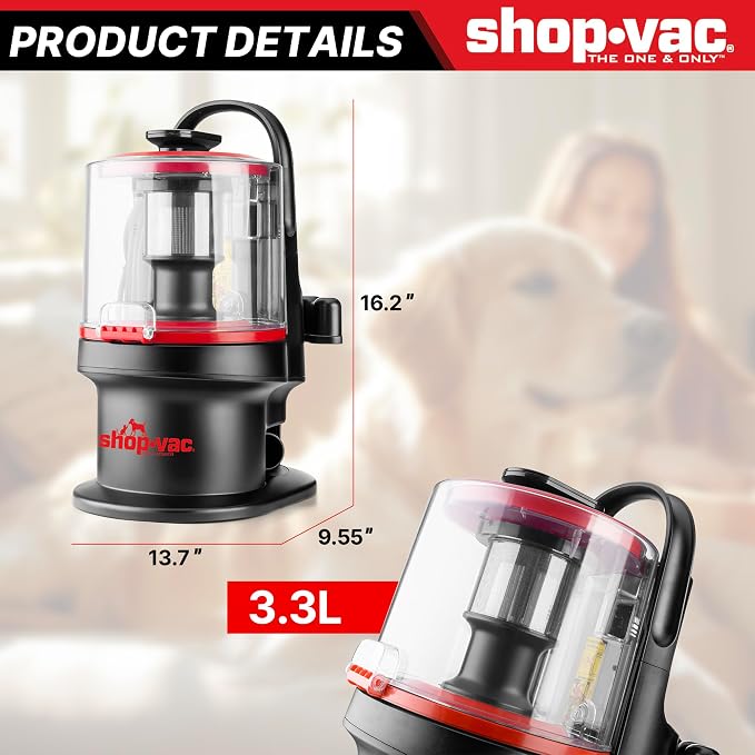 Shop-Vac 4-in-1 Dog Grooming Vacuum, Pet Grooming Vacuum for Shedding