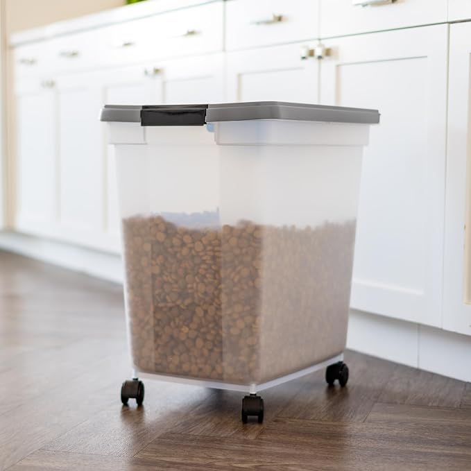 IRIS USA Dog Food Storage Container, Up to 50 lbs, Dark Gray