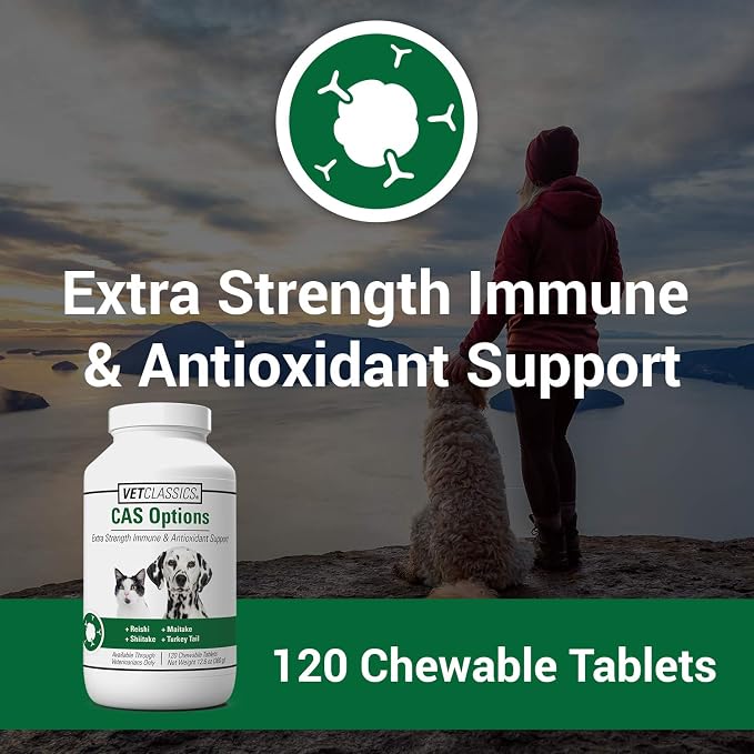 Vet Classics CAS Options Immune Support Supplement for Dogs- 120 Tablets