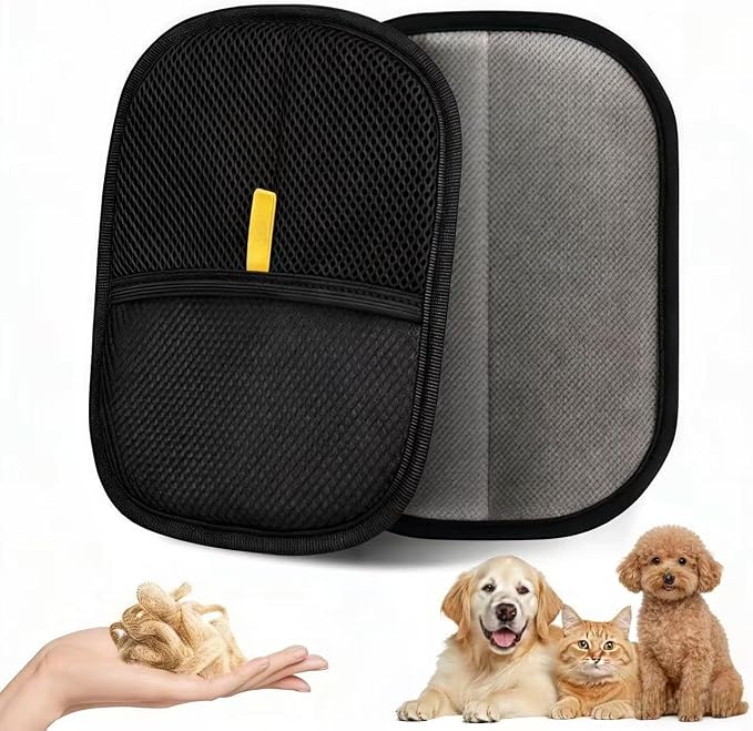 Skyflex Electrostatic Pet Hair Gloves for Indoor Cleaning Reusable Pet Hair Remover Tool for Clothing Couch Furniture Carpet Car Seat (2PCS)