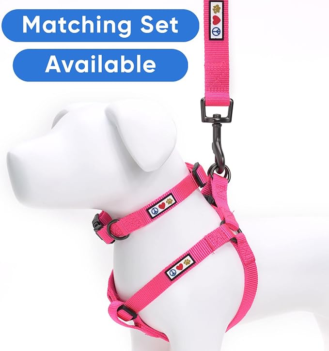 Pawtitas Solid Step-in Dog Harness – Adjustable No-Pull Vest for Puppies to Seniors, Safe & Comfortable M Pink