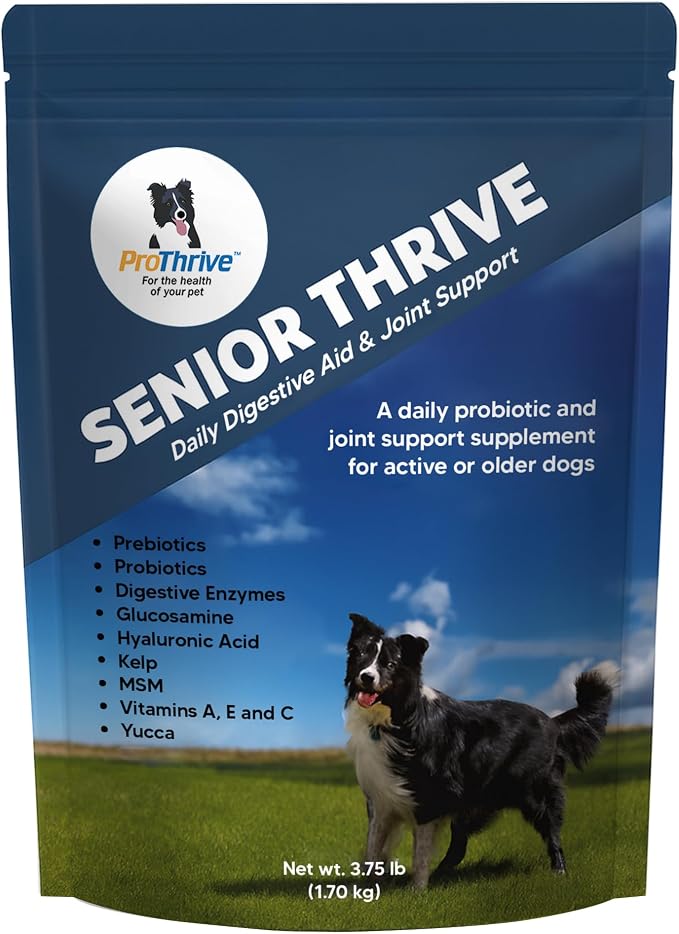 ProThrive Senior Dog Digestive & Joint Supplement - Supports Healthy Digestion, Immune System, and Joint Comfort for Aging Dogs, Advanced Relief 3.75 Lb
