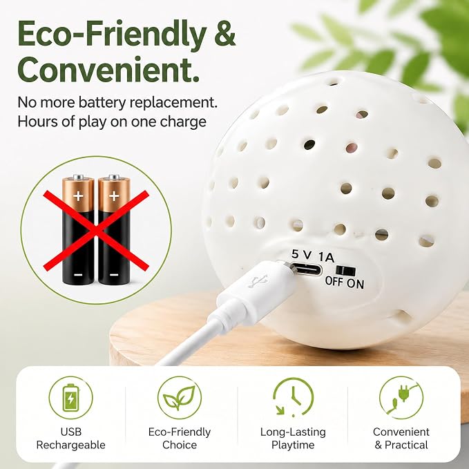 Interactive Moving Dog Toys – Interactive Dog Toys Plush Chew Toy with Bouncing Ball, Music & Recording Rechargeable Self-Play Toys for Small, Medium & Large Dogs to Keep Them Busy (Turtle)
