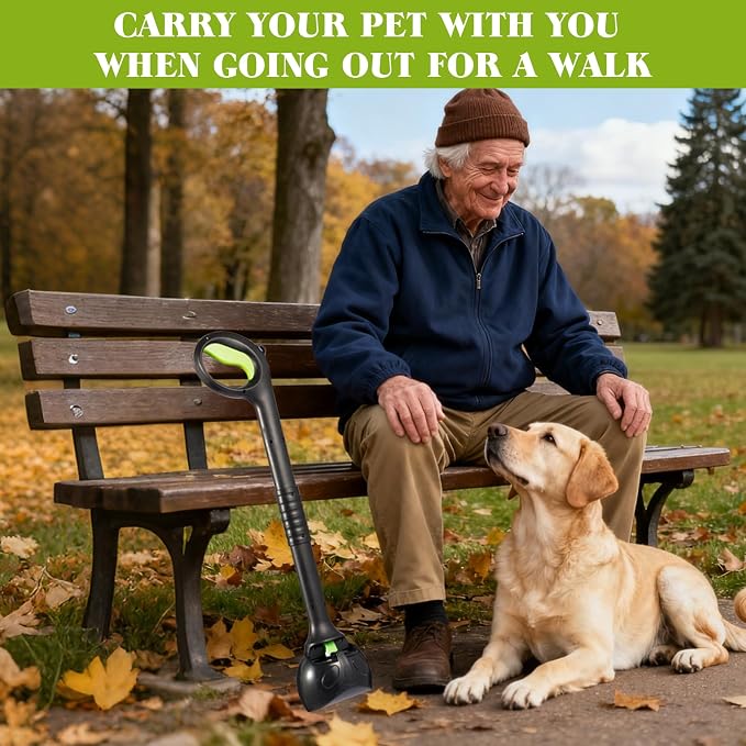 Dog Pooper Scooper - 27.5" Long Handle Pet Poop Scooper for Large, Medium, Small Dogs, Easy Single-Hand Operation, No More Bending, High-Strength Material, Suitable for Grass and Gravel Pick Up