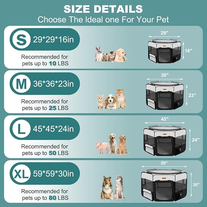 Portable Foldable Dog Playpen - Pet Tent for Cat & Puppies