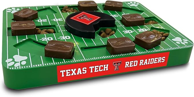 NCAA Puzzle Toy Slow Feeder, Puzzle Treat Dog Toy, Interactive Dog Treat Toy, Dog Puzzle Feeding Slow Toy (Texas Tech Raiders)