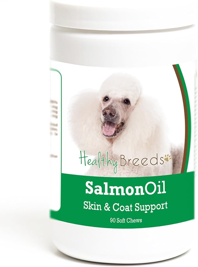 Healthy Breeds Poodle Salmon Oil Soft Chews 90 Count, Brown