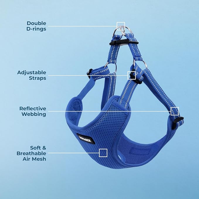 Voyager Step-in Flex Adjustable Dog Harness - Royal Blue, X-Large | 23 - 28" in Chest, Fully Adjustable, Reflective Bands, All Weather Breathable Air Mesh, Lightweight, Fast Drying