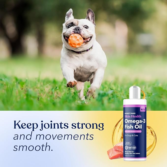 Salmon Oil for Dogs & Cats, Omega 3 Fish Oil for Skin, Coat & Joints, 8oz
