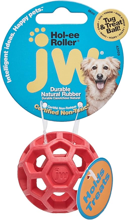 JW Pet Company Mini Hol-ee Roller Dog Toy, Colors Vary - Pack of 3