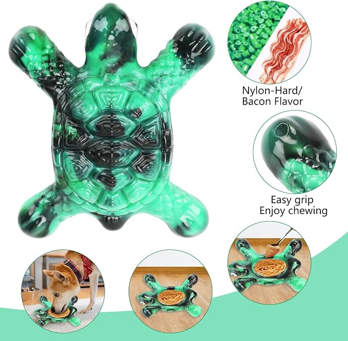 Letsmeet Tough Indestructible Dog Chew Toys for Aggressive Chewers to Keep Them Busy - Heavy Duty Nylon with Treat Groove for Medium & Large Breeds